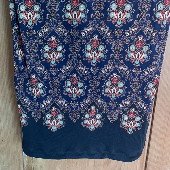 Tory Burch damask print sleeveless navy midi dress NWT - Picture 4 of 9